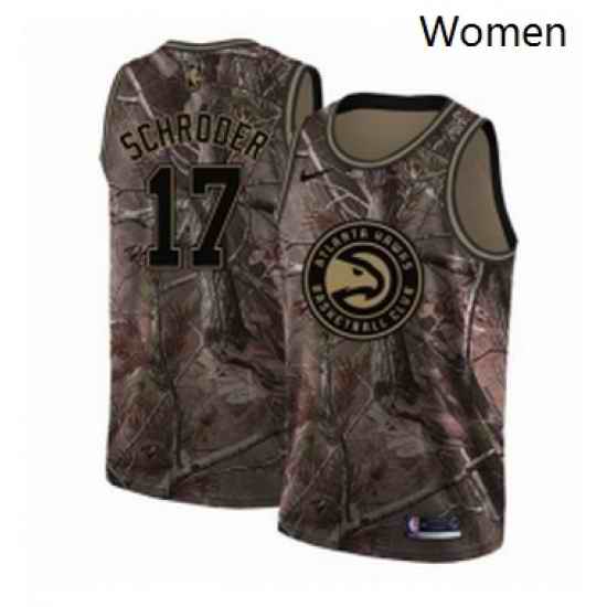 Womens Nike Atlanta Hawks 17 Dennis Schroder Swingman Camo Realtree Collection NBA Jersey